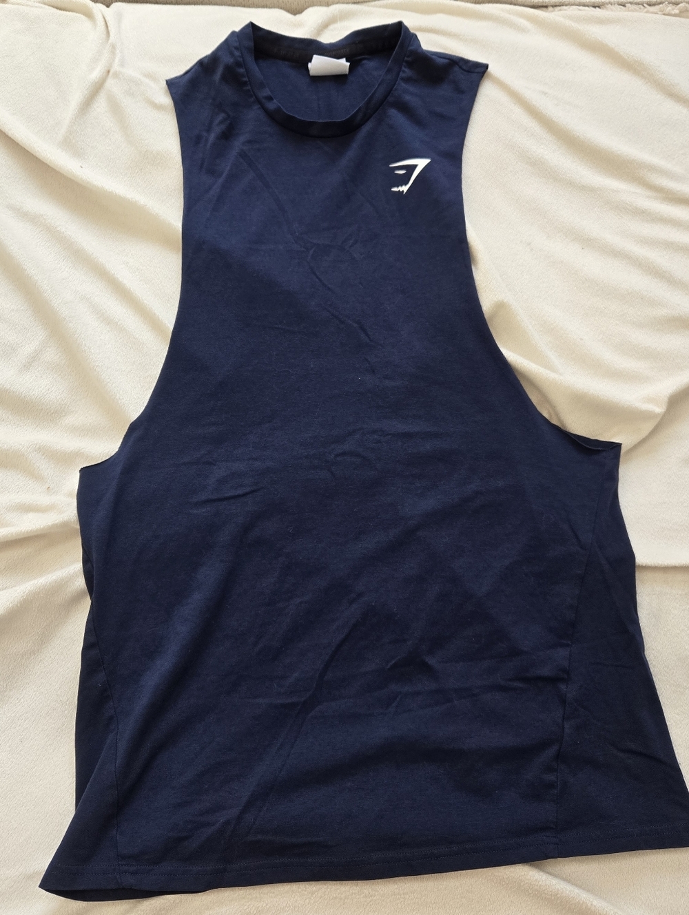 Gymshark Critical Drop Arm Tank Navy Blue Size Small